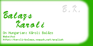 balazs karoli business card