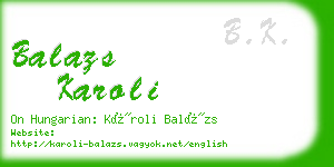 balazs karoli business card